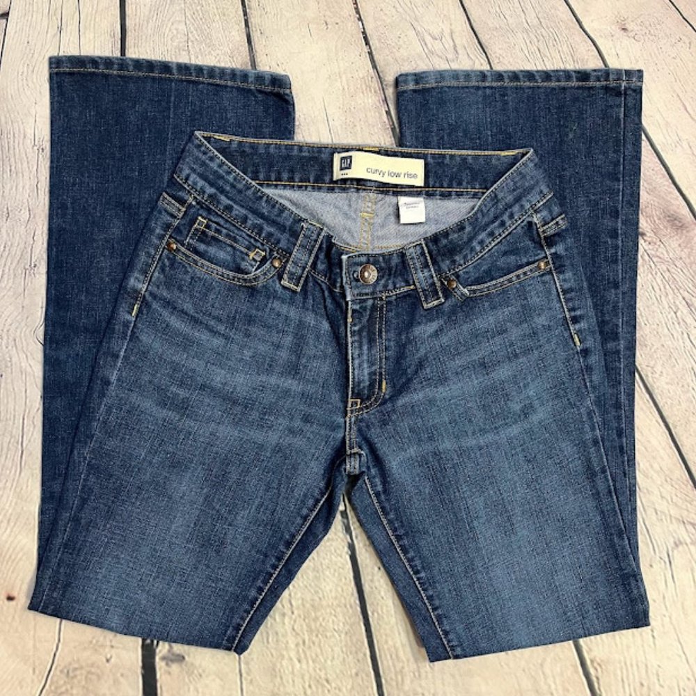 GAP Women's Curvy Low Rise Blue Jeans Size 4 Regular